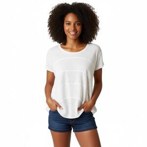 Free People Cream Flowy Cropped Back Rayon Top Women’s Size S